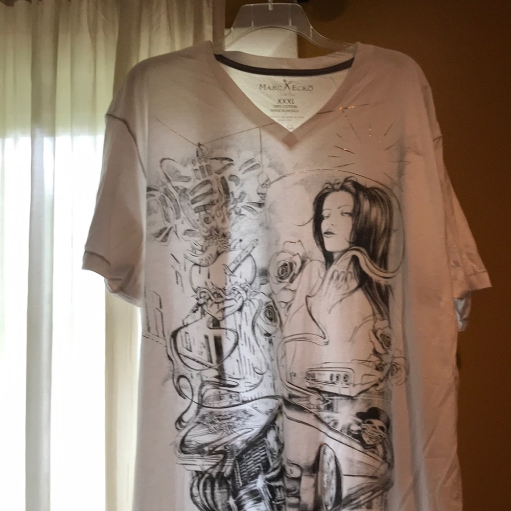 NWT Marc Ecko Cut and Sew V neck Graphic tee.